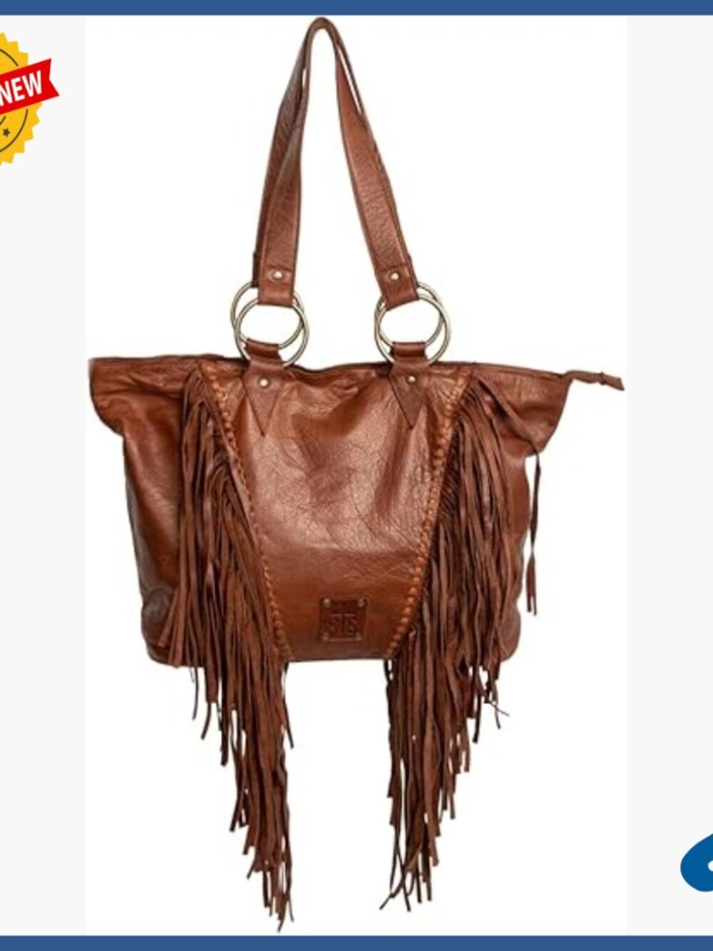 Buffalo Leather Shoulder Tote Bag with Zip Closure and Multiple Pockets